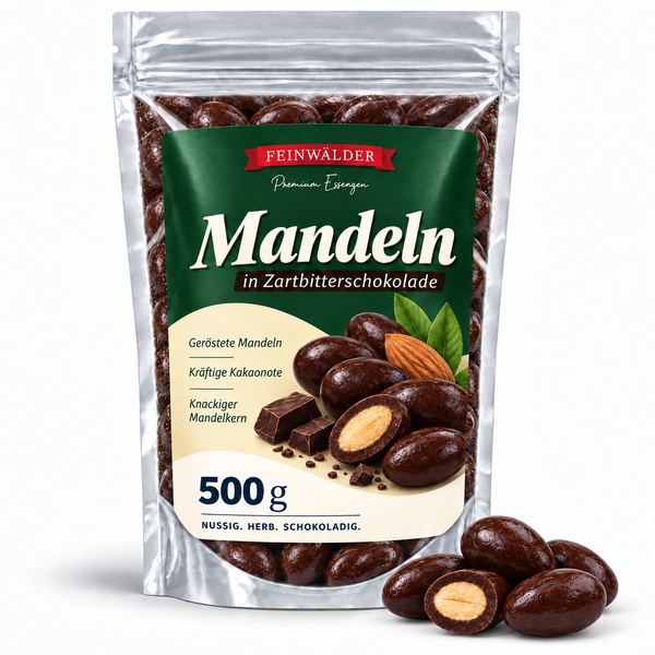 Mandeln in Zartbitterschokolade – 500 g