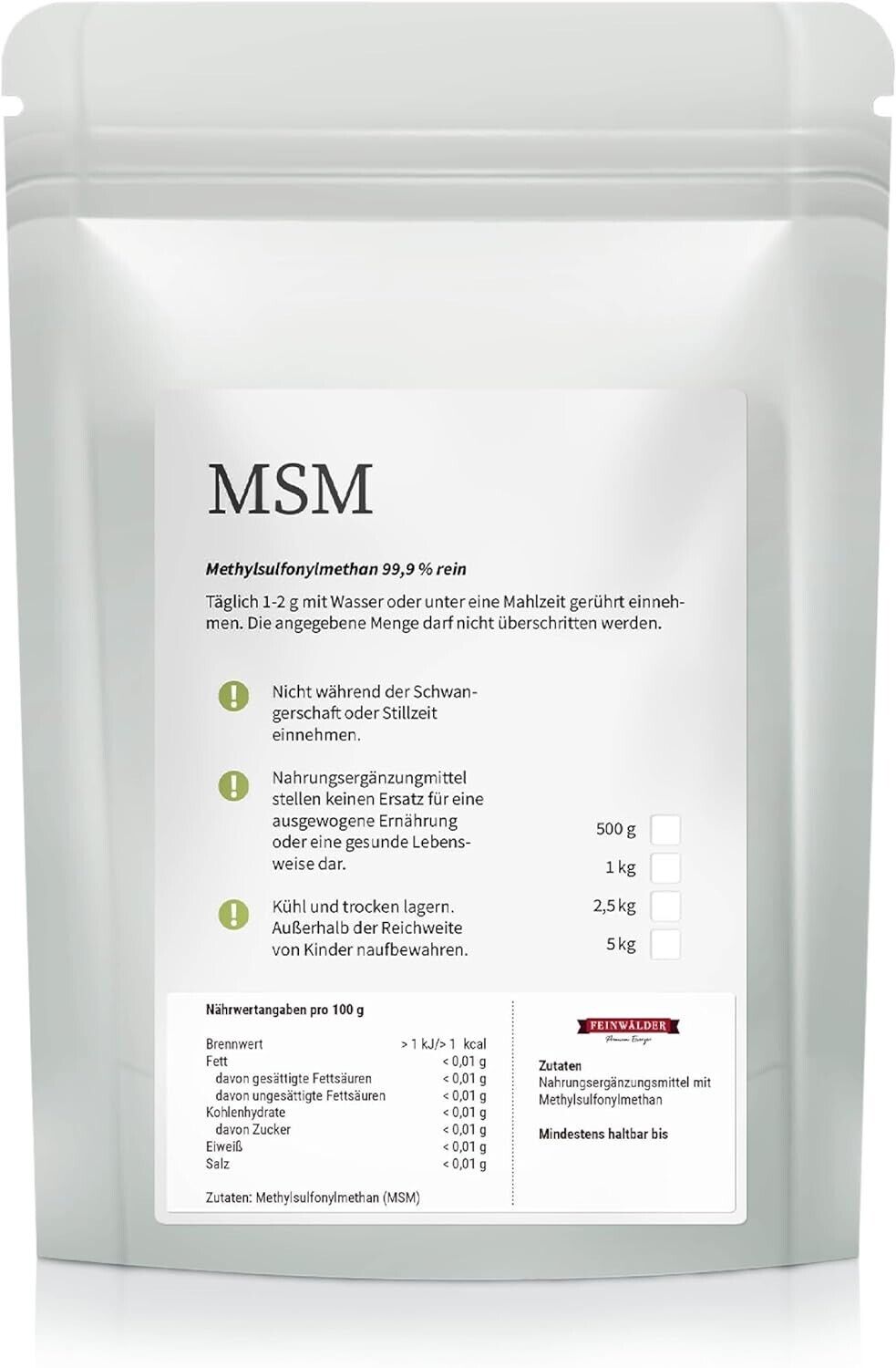 Produkt- und Verpackungsangaben in Originalgröße öffnen