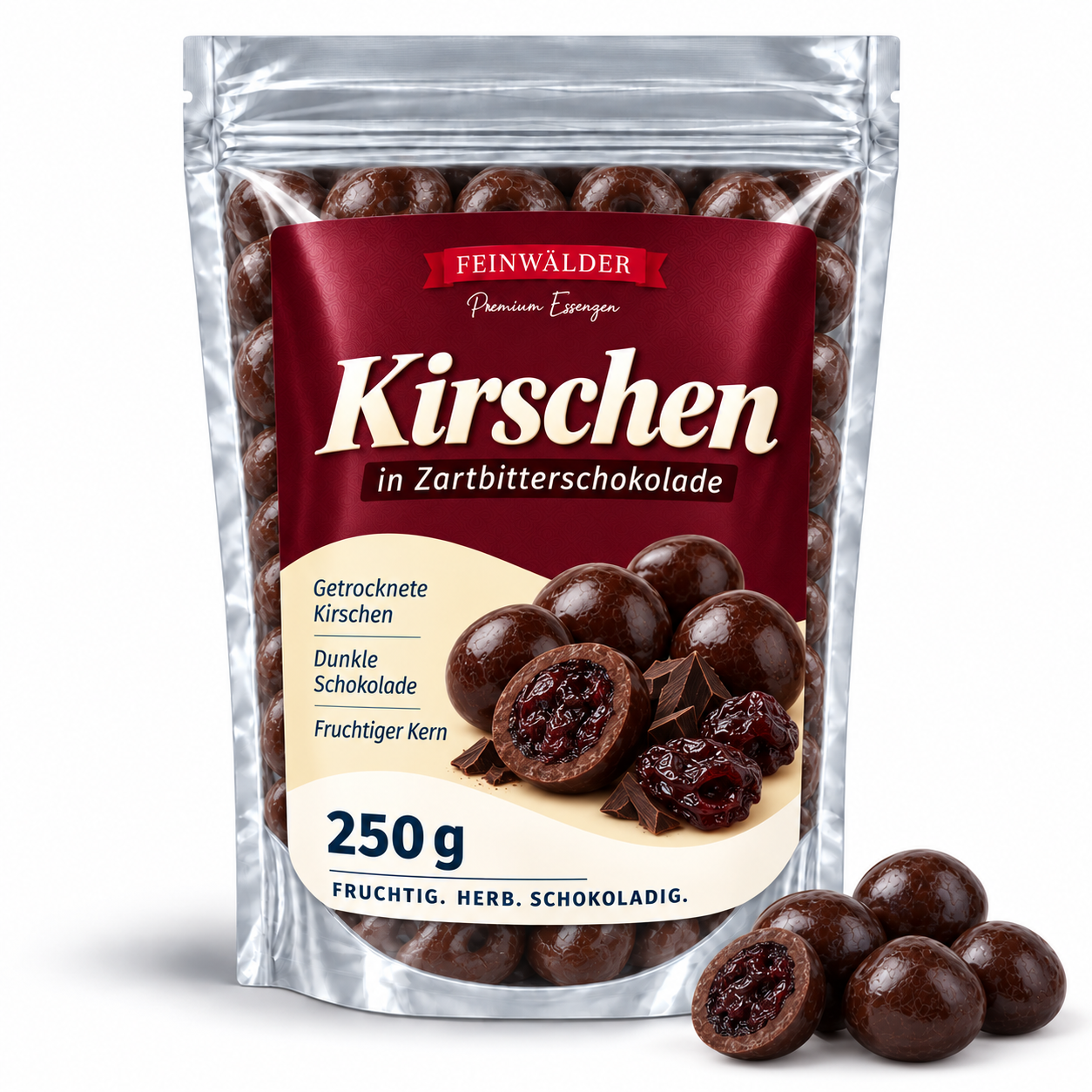 Kirschen in Zartbitterschokolade – Hauptbild