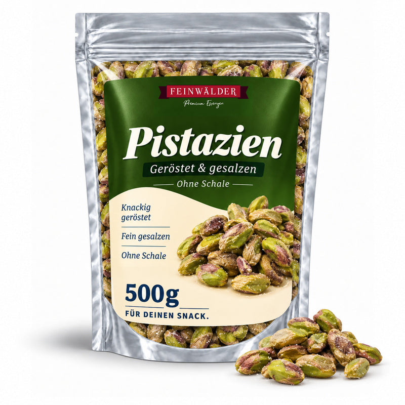 Pistacje Feinwälder, prażone i solone, łuskane, opakowanie 500 g