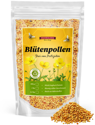 Feinwälder Blütenpollen 1kg – 100% natürlich, roh und unbehandelt für Smoothies