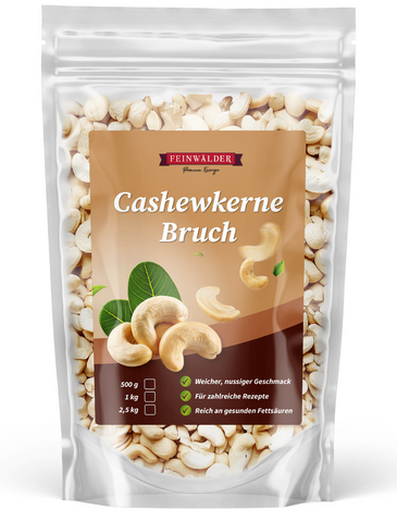 Feinwälder® Cashewkerne Bruch 1kg / naturbelassen und ungesalzen / Nüsse