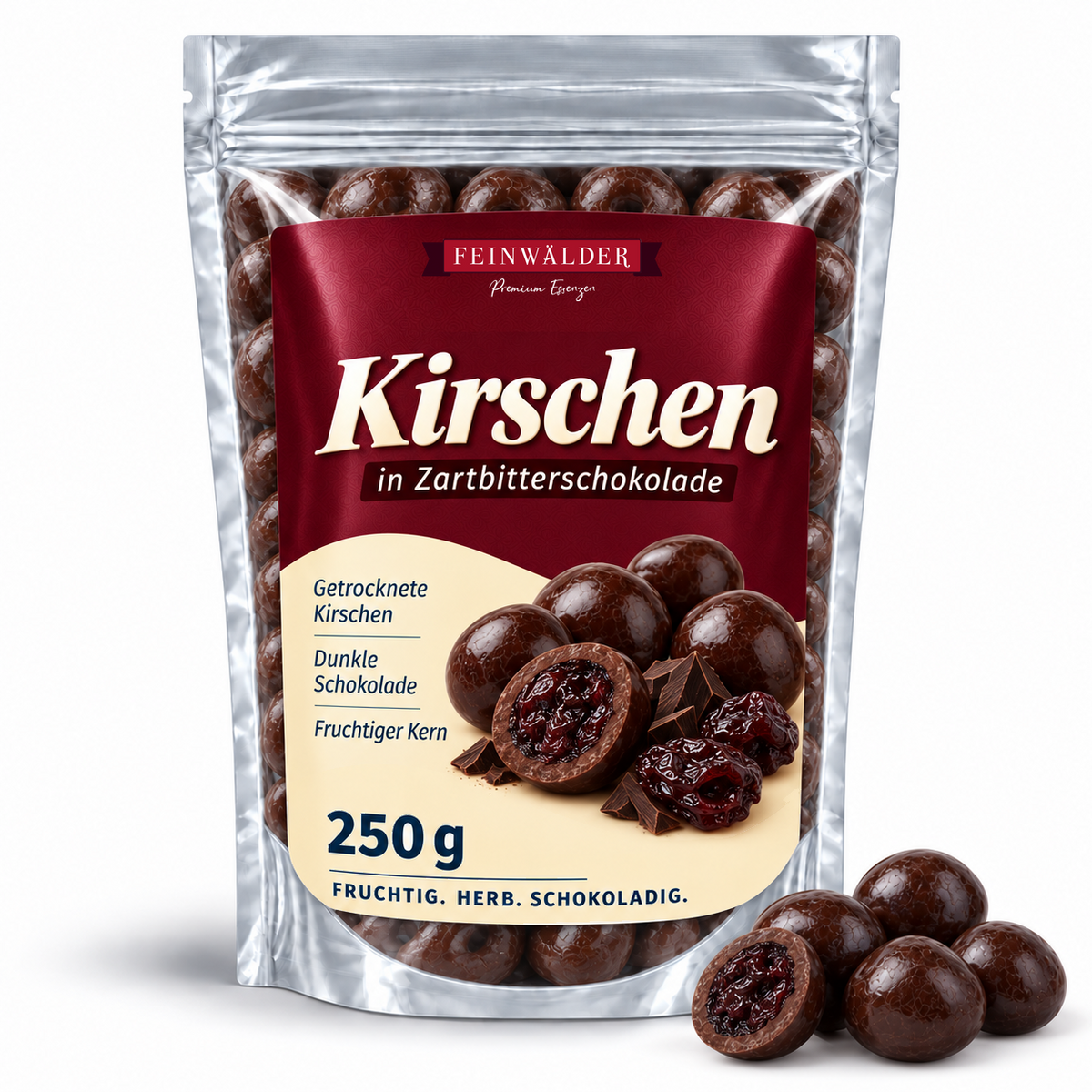 Wiśnie w gorzkiej czekoladzie – 250 g