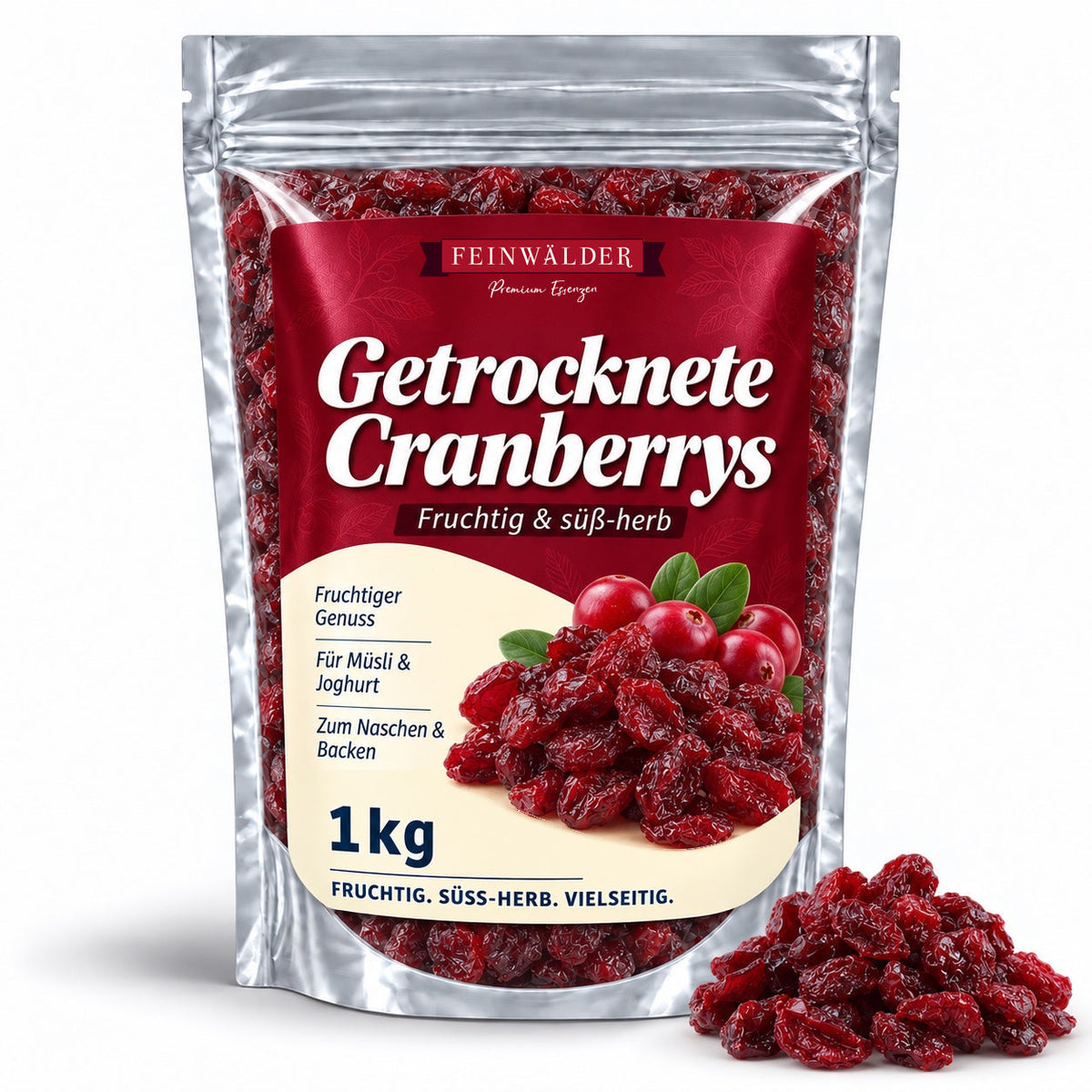 Getrocknete Cranberrys – 1000 g