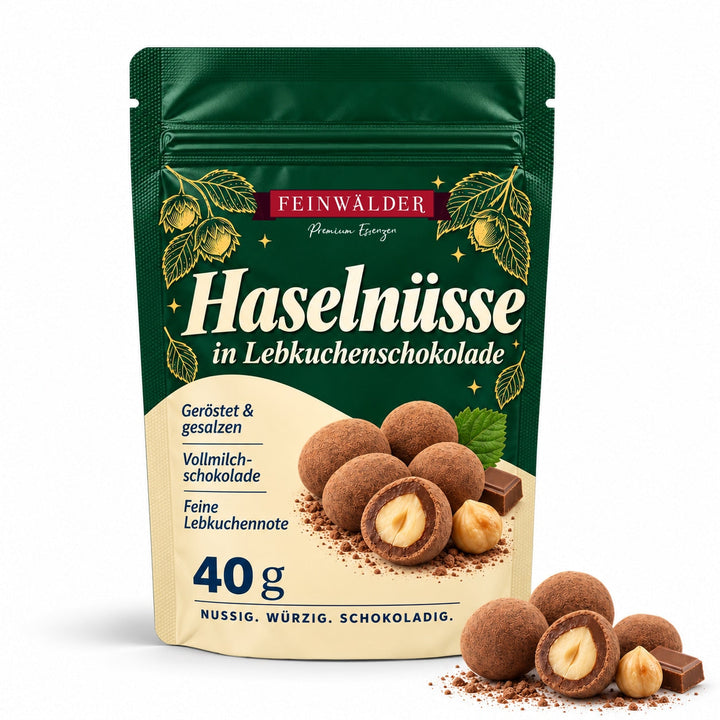 Haselnüsse in Lebkuchenschokolade – 40 g Mini