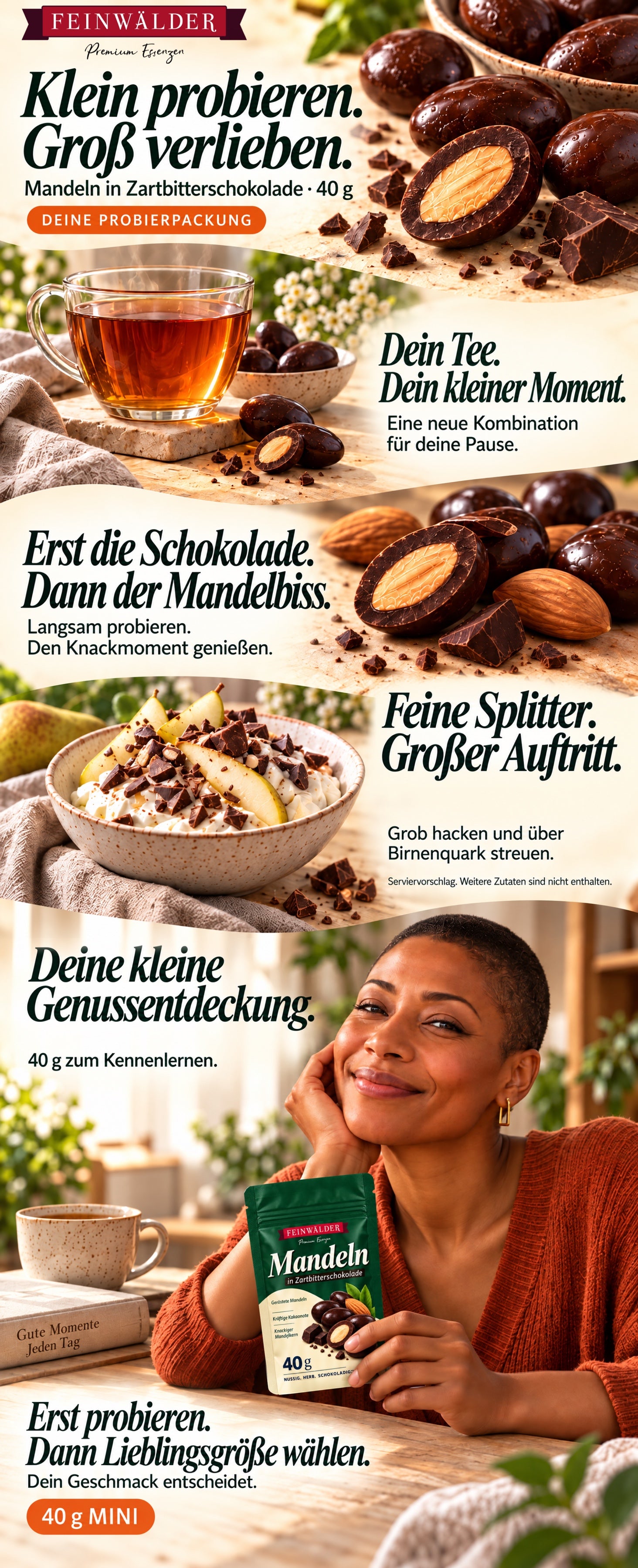 Almonds in dark chocolate – 40 g Mini · Mini