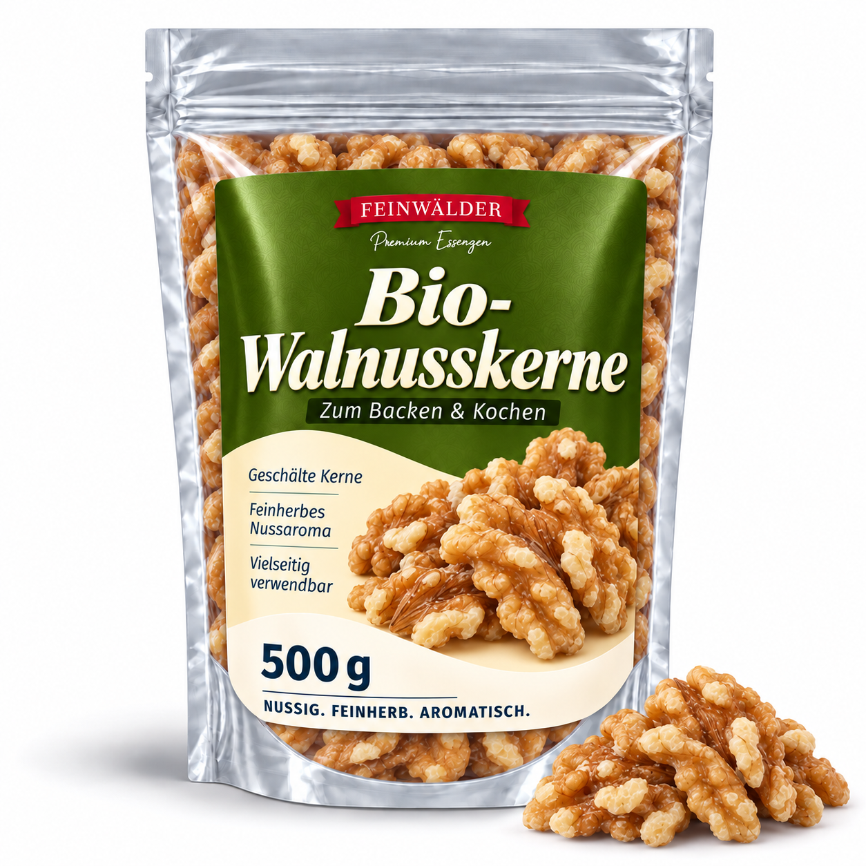 Bio-Walnusskerne – 500 g im Feinwälder-Beutel