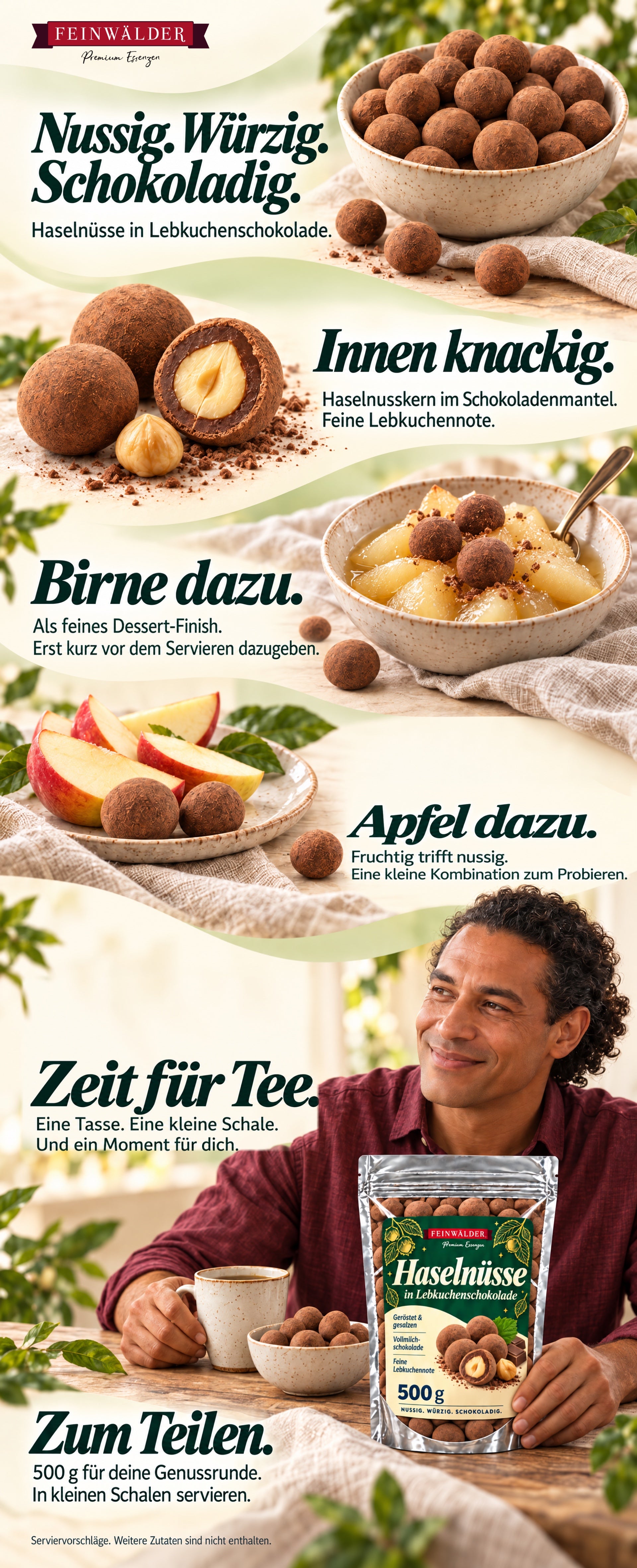 Feinwälder Haselnüsse in Lebkuchenschokolade – weitere Genuss- und Servierideen